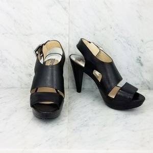 Michael Kors 'Carla' Leather Sandal, Black